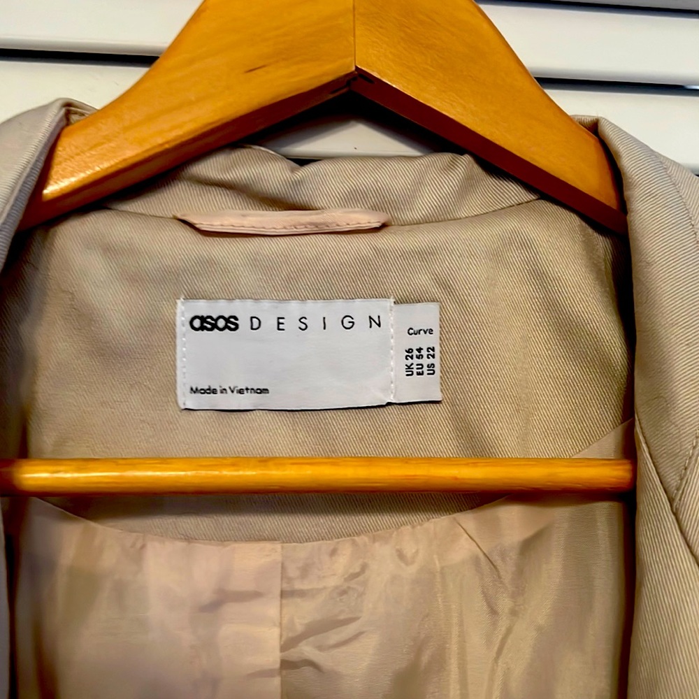 ASOS longline oversized trench coat 22w